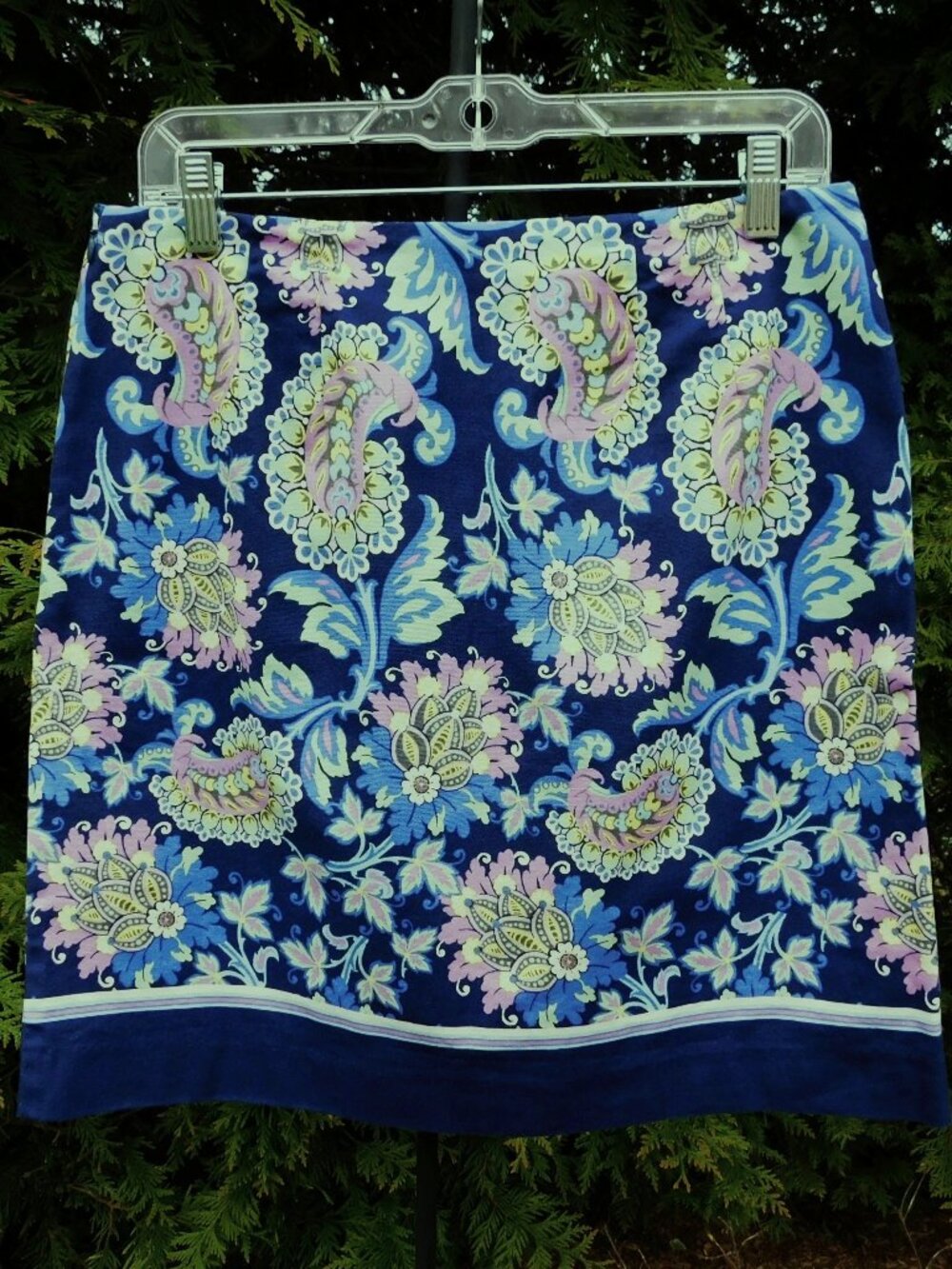 Talbots Pretty Floral Print Lined Skirt with Side Zipper